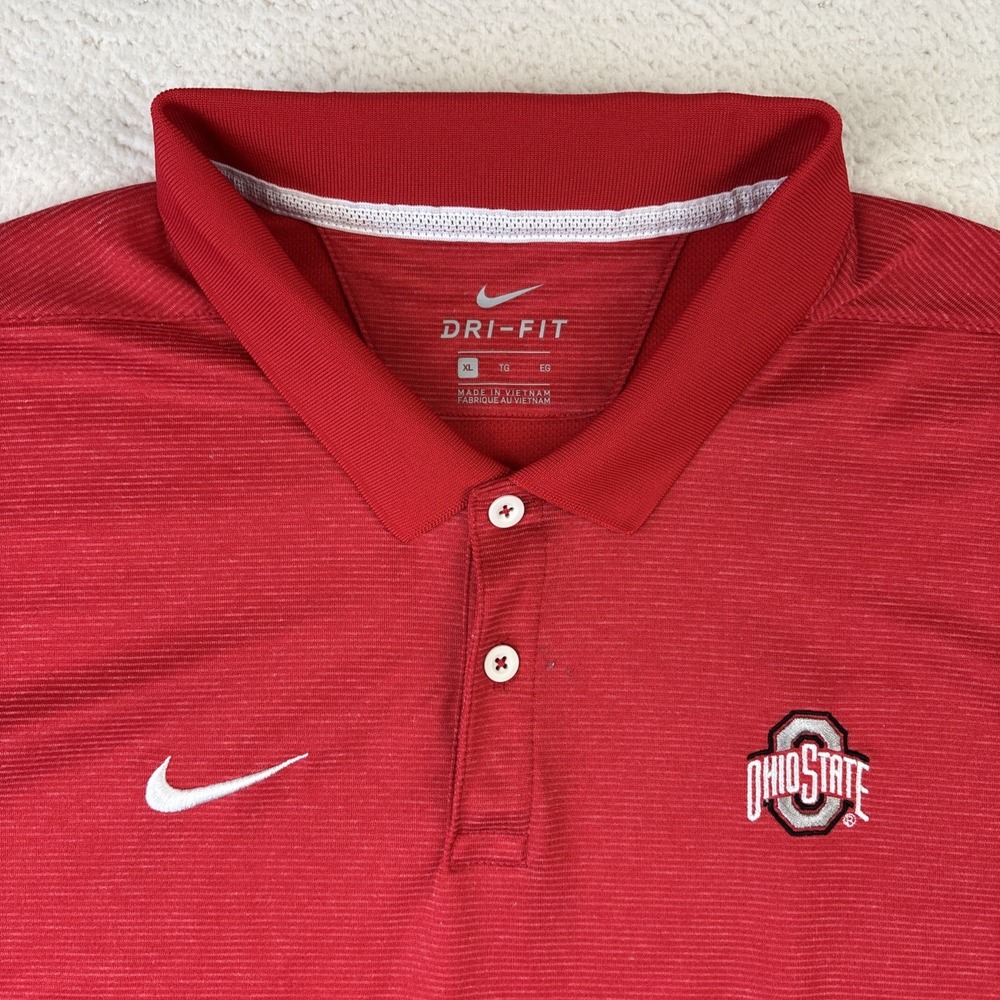 OHIO STATE x NIKE Dri-FIT Polo Shirt Mens XL On-Field Performance Golf Buckeyes - Picture 6 of 15